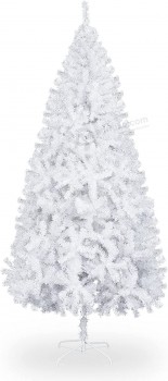6 ft Witte Onverlichte Kunstmatige Kerst Dennenboom Kerstboom Vakantie Feest Decoratie met Stevige Metalen Stand