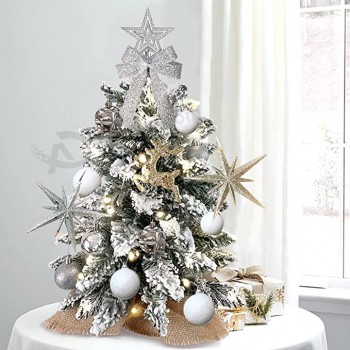 クリスマスツリー20inテーブルトップ用小型ミニクリスマスツリー、人工白Arbol de Navidad雪植毛クリスマスセンターピース