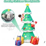 8.2 Ft Kerst Opblaasboten Buiten Decoraties met LED Sneeuw Projector Lichten, Sneeuwen Opblaasbare Kerstboom Opblazen Yard Decoraties