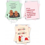 Assortimento sarcastico di cartoline di Natale in scatola, set di biglietti d'auguri per le vacanze con buste e sigilli (Sarcastico 20 carte, 10 disegni)