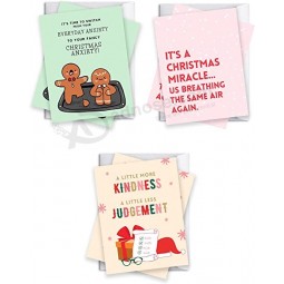 Sarkastische Weihnachtskarten Boxed Sortiment, Weihnachtsgrußkarten Set mit Umschlägen und Siegeln (Sarkastisch 20 Karten, 10 Designs)