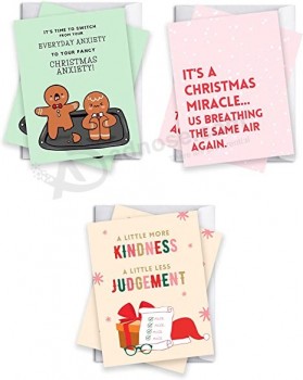 Sarkastische Weihnachtskarten Boxed Sortiment, Weihnachtsgrußkarten Set mit Umschlägen und Siegeln (Sarkastisch 20 Karten, 10 Designs)