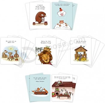 Cartolina di Natale religiosa assortimento in scatola, biglietti d'auguri per le feste cattoliche set con buste e sigilli