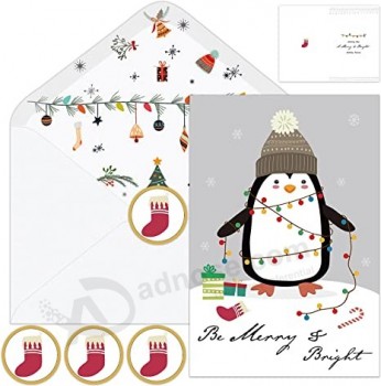 Kerstkaarten - 36 Happy Holiday Kaarten met Enveloppen Schattige Dieren Vakantie Wenskaarten Bulk Set Box Kerstkaarten