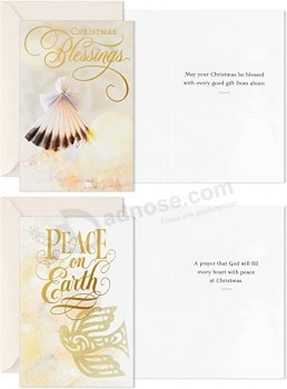 Assortiment religieuze kerstkaarten in dozen, kerstzegeningen (6 ontwerpen, 24 kaarten met enveloppen)