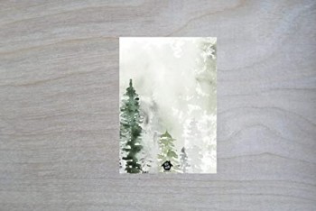 Ispirazioni Cartolina religiosa di Buon Natale con messaggio all'interno. Include 25 carte e buste (albero verde)