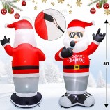 8FT 크리스마스 Inflatables 옥외 훈장 산타클로스 바위는 파티, 크리스마스 파열 마당 훈장 붙박이 LED 빛에서 노래합니다