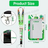 2PCS Kerst Lanyard met ID Houders Kerst Groene Monster Sleutelhanger Lanyard ID Kaart Badge Houder Seizoensgebonden Vakantie Nek Lanyards