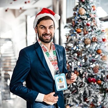 5 STÜCKE Weihnachten Abzeichen Lanyards saisonale Urlaub Lanyards Handgelenk & Hals Lanyards Schlüsselanhänger Abzeichen Halter Telefon String Halter Weihnachten Lanyard Halter