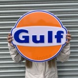 GULF LOGO LED LIGHT BOX ILLUMINATED WALL SIGN GARAGE PETROL STATION GAS OIL