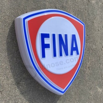 FINA LED ILLUMINATO LIGHT BOX CARTELLO DA PARETE GARAGE STAZIONE DI SERVIZIO BENZINA BENZINA OLIO
