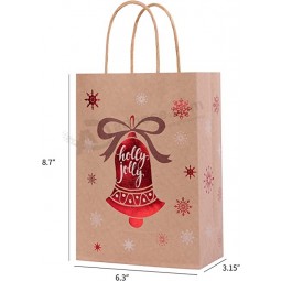 Paquete de 24 bolsas pequeñas de regalo de Navidad con asa
