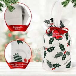 Bolsas de regalo de tela para regalos de Navidad, Juego de 6 bolsas de regalo de Navidad con cordón, Bolsas de regalo de tela, Bolsas de regalo de Navidad, Bolsa de Navidad con cor