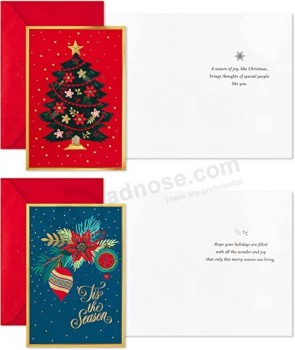 Assortimento di cartoline natalizie in scatola Hallmark, pellicola festiva (40 carte e buste)