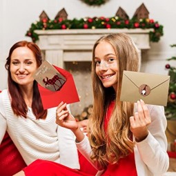 40er Pack Büffel karierte Weihnachten Geldkarten Frohe Weihnachten Bargeld Geschenkkarten Halter Winter Urlaub Schneemann Santa Claus Kartenhalter