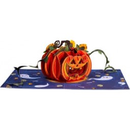 ペーパーラブハロウィンカボチャ3Dポップアップカード、大人と子供向け-5 