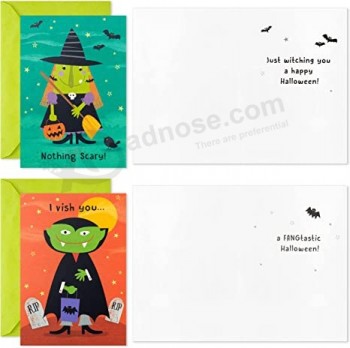 Hallmark Halloween-Kartensortiment für Kinder, Glow in the Dark (16 Karten mit Umschlägen)