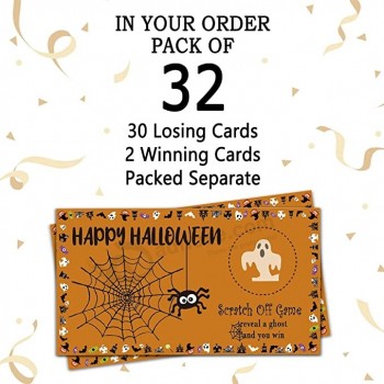 Festa di Halloween Gioco Gratta E Vinci Carte (32 pz) Buon Halloween Party Game Buoni Festive Raffle Giochi Premi Halloween Festa Gioco