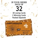 Halloween Party Game Scratch Off Cards（32 PCS）Happy Halloween Party Game Vouchers Festive Raffle Games Prizes Halloween Holiday Game
