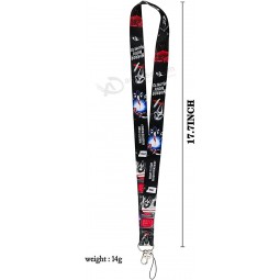Llavero de cordón de grito de Halloween de terror, cordón de insignias de identificación de anime, cordón de llave para titular de tarjeta de identificación, funda de teléfono celu
