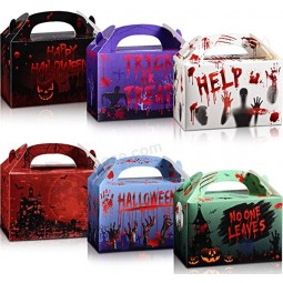 24 Pack Halloween Candy Boxes with Handles Trick or Treat Gift Boxes Happy Halloween Cookies Goodie Boxes