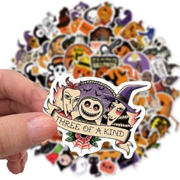 Halloween Horror Ghost Pompoen Stickers Kawaii Cartoon Cadeau voor Kinderen Tiener Verjaardagsfeestje Vinyl Waterdichte Stickers voor Waterfles