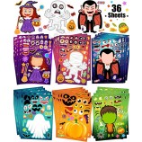 Halloween-stickers voor kinderen Maak je eigen Halloween-stickers, Halloween-gunsten voor kinderen, Halloween-knutsels voor kinderen Halloween-feestartikelen