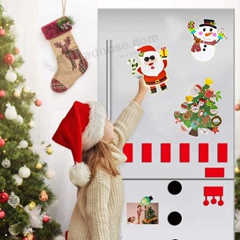 クリスマスパーティーの好意ステッカー、24枚のシートはあなた自身のクリスマスDIYステッカーを作る、クリスマスDIYパーティーゲームのステッカー