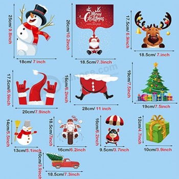 窓はクリスマスの飾り、123PCSクリスマスの窓のステッカー、ガラスのオフィスパーティーのための8枚の両面窓のステッカーにしがみつく