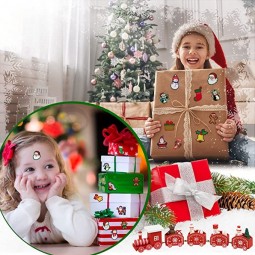 子供のための1200個のクリスマステーマステッカークリスマスツリースノーフレークステッカージンジャーブレッドステッカーサンタクロースステッ