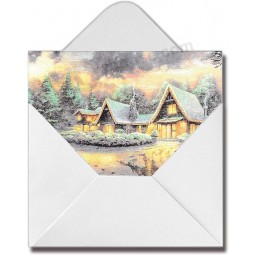 72张Snowy Town贺卡贺卡圣诞卡套装，附带节日信封