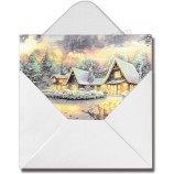 72 Snowy Town Biglietti d'auguri Biglietti d'auguri Assortimento di cartoline di Natale con buste per le festività natalizie