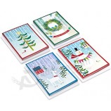 Assortimento di cartoline di Natale in scatola di Image Arts, arte popolare festiva (4 disegni, 24 carte con buste)