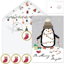 Weihnachtskarten - 36 frohe Urlaubskarten mit Umschlägen süße Tiere Urlaub Grußkarten bulk Set Box Weihnachtskarten Sortiment 4 