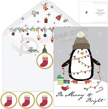 Weihnachtskarten - 36 frohe Urlaubskarten mit Umschlägen süße Tiere Urlaub Grußkarten bulk Set Box Weihnachtskarten Sortiment 4