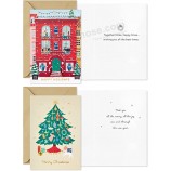Assortimento di cartoline di Natale in scatola, vacanze vintage (6 disegni, 36 carte con buste)