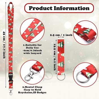 20 Stuks Kerst Lanyards voor ID Badges Kerst Sleutelhangers Polsbandje Seizoensgebonden Vakantie Lanyards Kerst Lanyard Houders voor ID Badges
