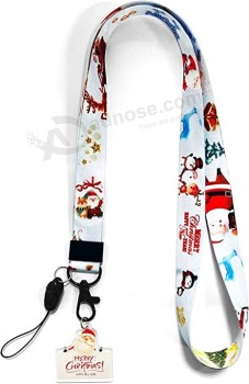 Vrolijk Kerstfeest Lanyards, Sneeuwpop Lanyards voor Sleutels, Aangepaste Mode Lanyards voor Sleutels