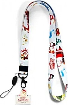 Vrolijk Kerstfeest Lanyards, Sneeuwpop Lanyards voor Sleutels, Aangepaste Mode Lanyards voor Sleutels