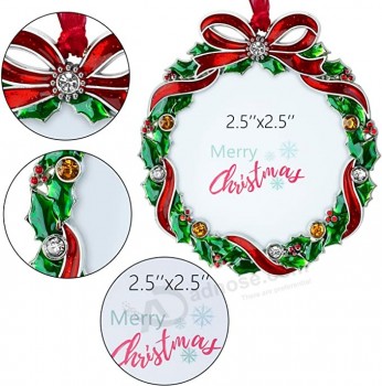 Ornamenti per l'albero di Natale Laraine - Ciondolo regalo decorativo appeso 2022 per le vacanze con inserto per cornice per foto da 2,5 pollici per foto di animali domestici