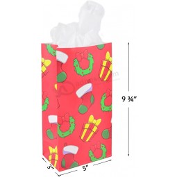 72 Packungen Geschenktüten für die Weihnachtsfeiertage; 12 verschiedene Weihnachtsdesigns Goodie-Bags für Klassenzimmer, Partygeschenke, kleine Geschenktüten