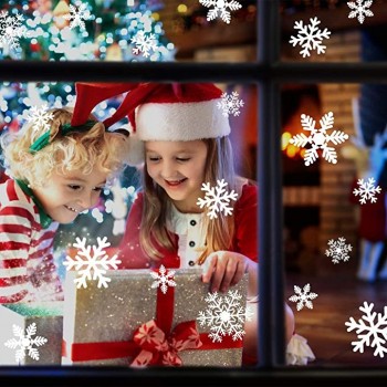 135pcs Weihnachten Fenster Klammern Schneeflocken Fenster Aufkleber statische Fenster Aufkleber für Weihnachtsdekorationen Fenster