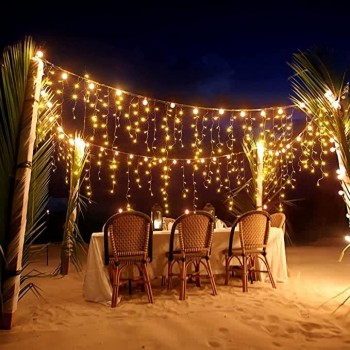 luci di natale a led decorazioni natalizie per esterni luci a sospensione 400led 8 modalità 75 gocce, luci a stringa di fata per interni all'aperto per feste