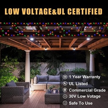 380 LED Luci di Natale Decorazioni per esterni 34Ft Luci di Natale multicolori esterne Luci a stringa di Natale esterne Plug In Waterproof