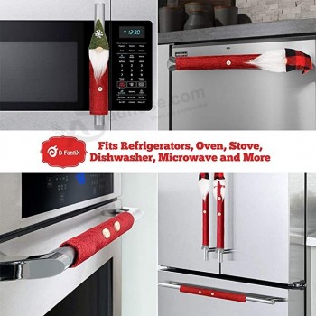 Gnome Christmas Refrigerator Handle Covers Set of 8, Adorable Swedish Tomte Kitchen Appliance Handle Covers Microwave Oven Dishwasher Fridge Door