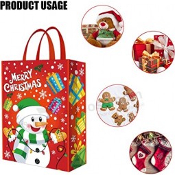 26"X19" Extra Large Christmas Tote Bags,2Pcs Xmas Non Woven Gift Bags Reusable Grocery Shopping Bags With Handles for Kids Holiday