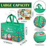18PCS 대형 크리스마스 선물 가방, 손잡이가 있는 크리스마스 재사용 가능한 토트백, 크리스마스 선물 포장을 위한 부직포 쇼핑백