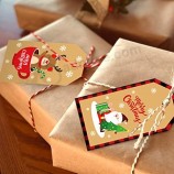 PintreeLand 50 Pack Etiquetas de Regalo de Navidad con Cuerda, Papá Noel de Navidad a/desde Etiquetas de Regalo para DIY Envoltura de Regalo Navideño Casero Etiqueta de Etiqueta de