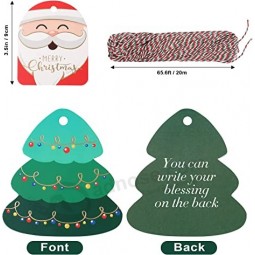 Etichette regalo di Natale, Etichette natalizie da 72 pezzi con stringa, Etichette regalo di Natale in lamina d'oro Etichetta appesa per confezione regalo di Natale fai-da-te e pac