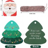 Etiquetas de regalo de Navidad, 72 piezas de etiquetas de Navidad con cuerda, etiquetas de regalo de Navidad de papel de oro Etiqueta colgante para envoltura de regalo de Navidad d